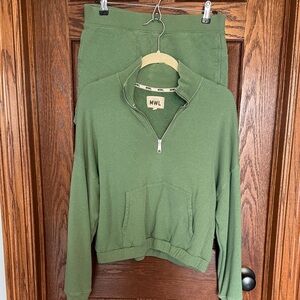Madewell Olive Green Half-Zip Pullover Sweater